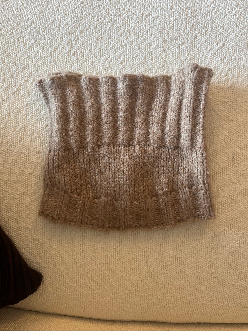 cult gaia Ribbed Knit Crop Tube Top - Taupe - XS